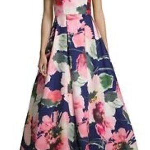 Betsy & Adam Women's Dress Blue Size 10 Floral Pri